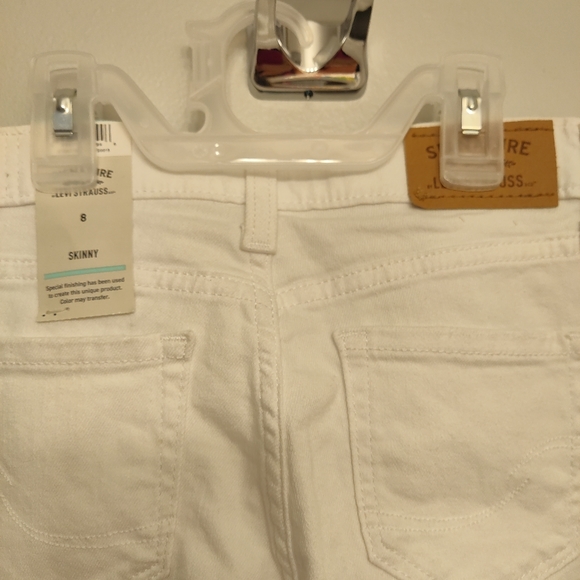Levi's Girls Sz 8 Skinny Distressed White Jeans NWT - Picture 4 of 4